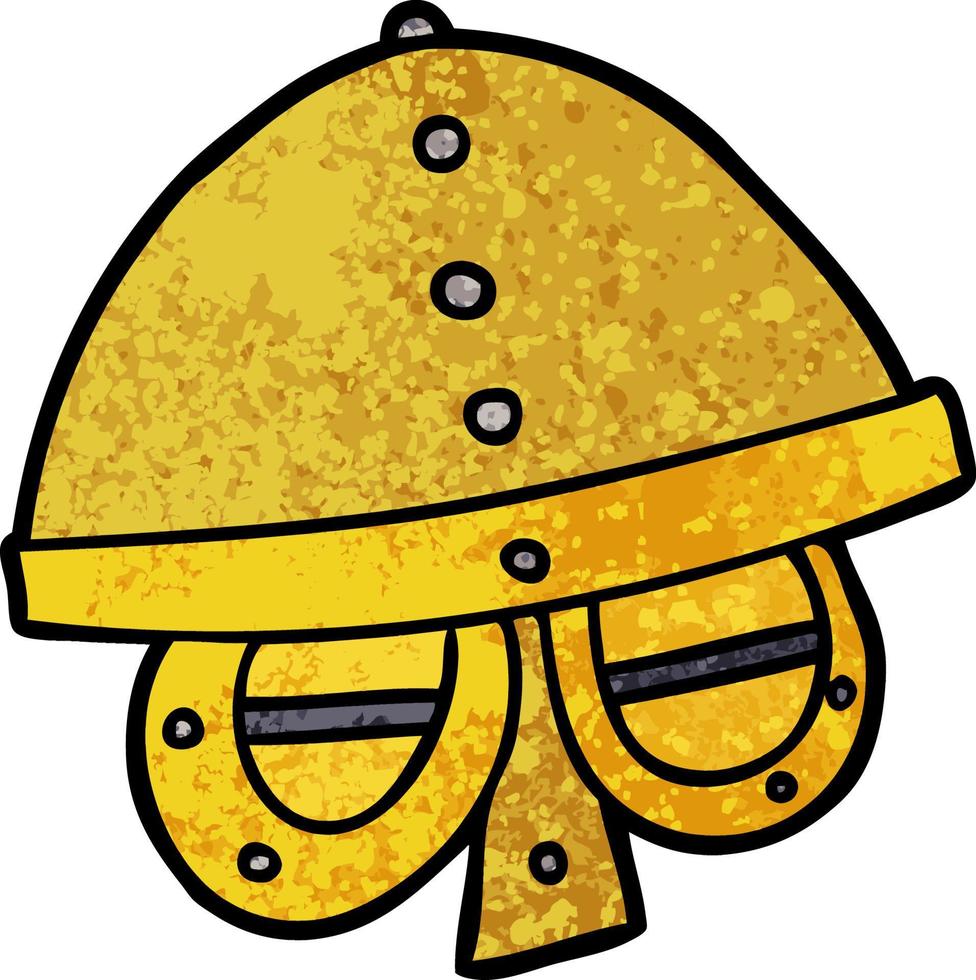 casco medieval de dibujos animados vector