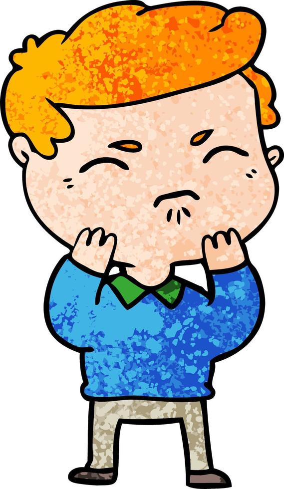 cartoon annoyed man vector