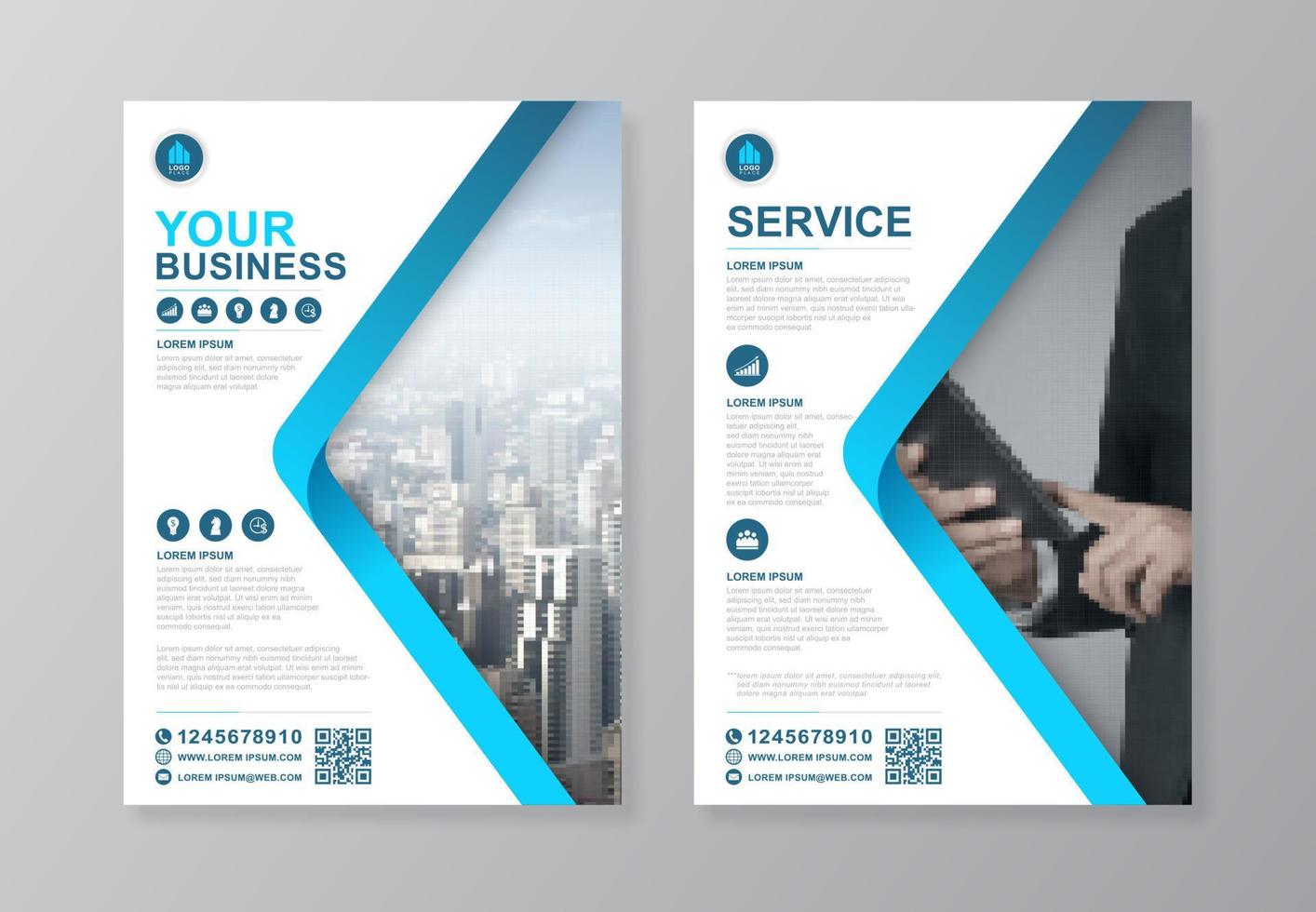Corporate business cover, back page a4 template and flat icons for a report and brochure design, flyer, banner, leaflets decoration for printing and presentation vector illustration