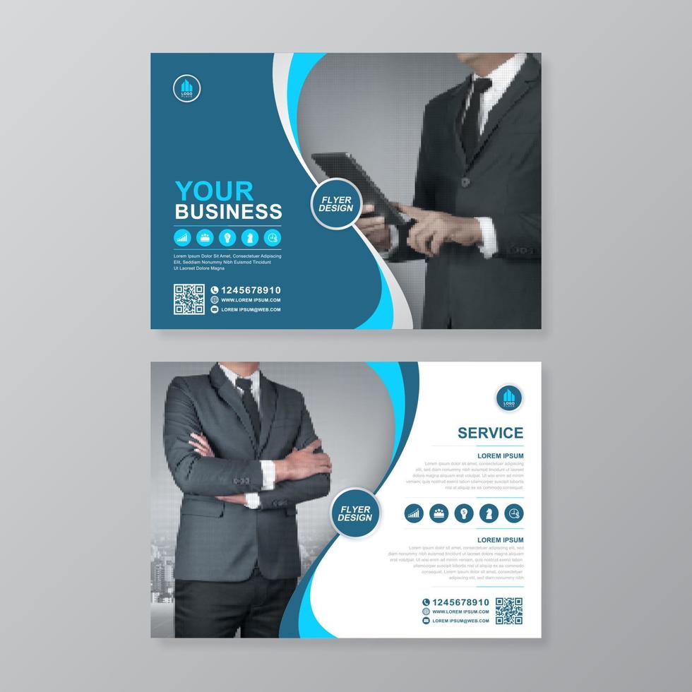 Corporate business cover, back page a4 template and flat icons for a report and brochure design, flyer, banner, leaflets decoration for printing and presentation vector illustration