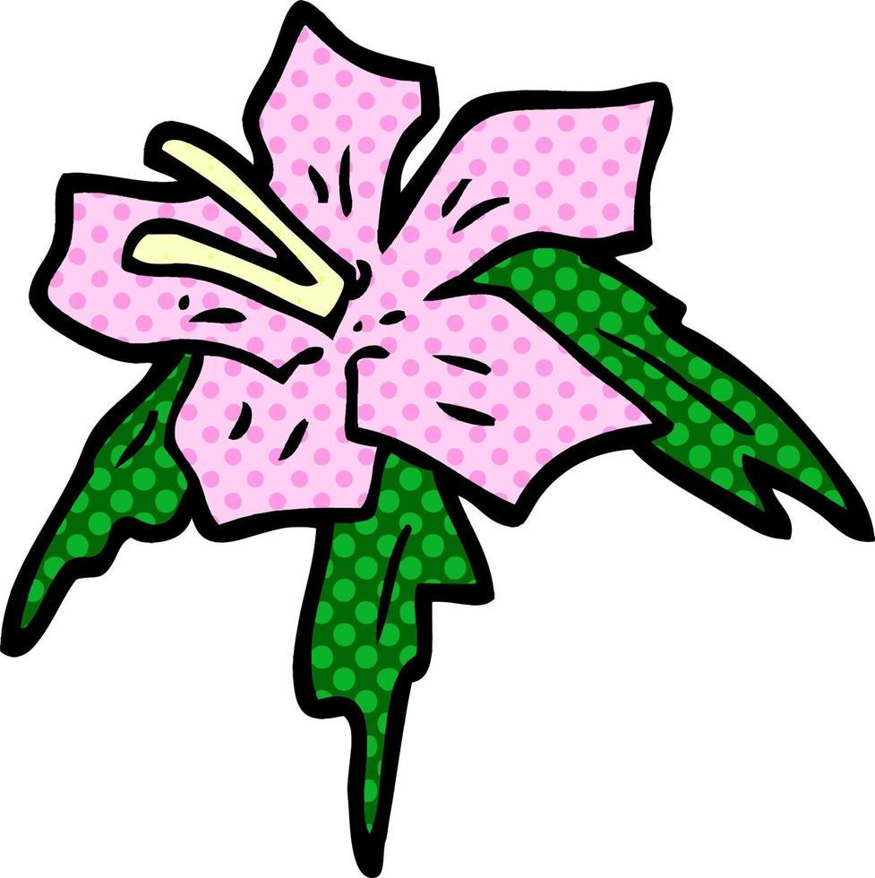 cartoon doodle exotic flower vector