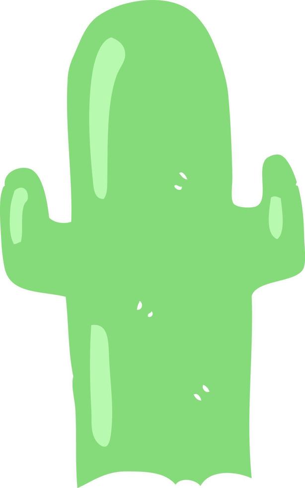 ilustración de color plano de un cactus de dibujos animados vector