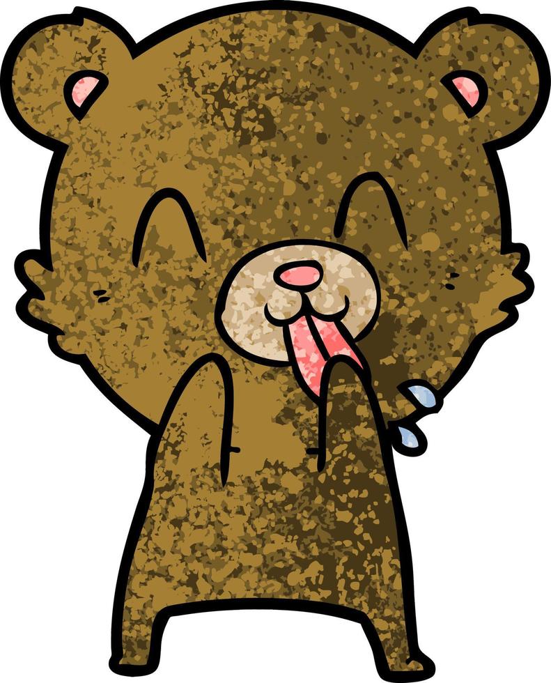 rude cartoon bear vector