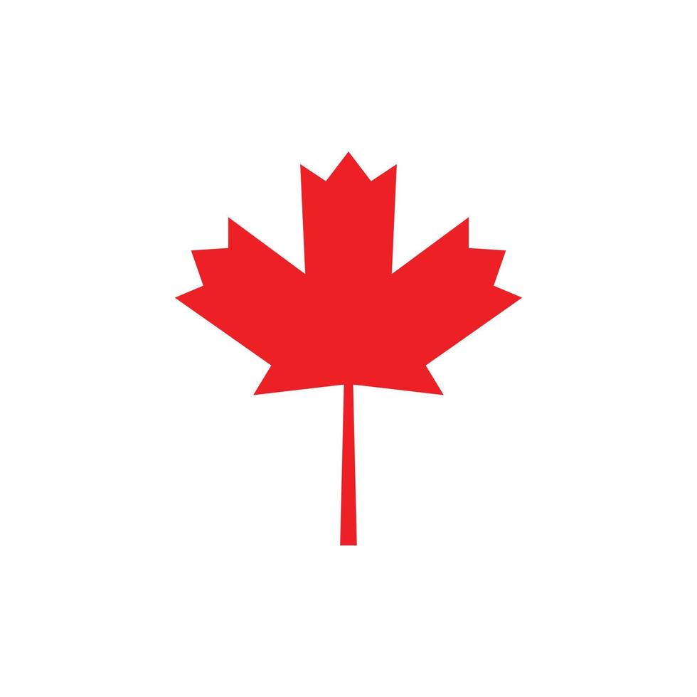 eps10 vector rojo hoja de arce abstracto icono sólido aislado sobre fondo blanco. símbolo de la bandera canadiense en un estilo moderno y plano simple para el diseño de su sitio web, logotipo y aplicación móvil