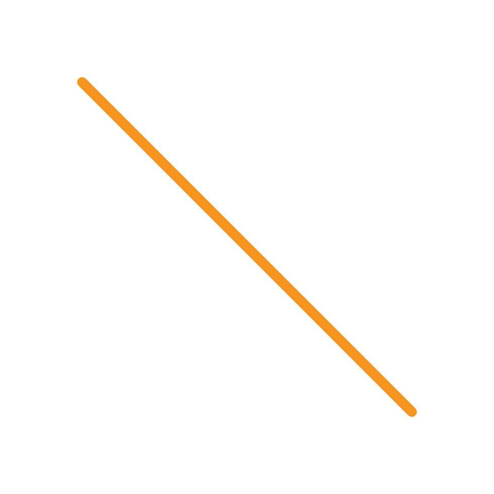 eps10 vector naranja icono de línea diagonal recta única aislado sobre fondo blanco. contorno simple o símbolo de trazo en un estilo moderno y plano simple para el diseño de su sitio web, logotipo y aplicación móvil