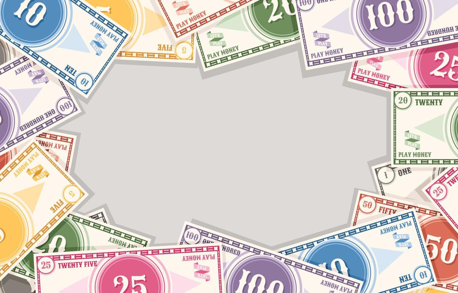 Colorful Fake Play Money Background vector