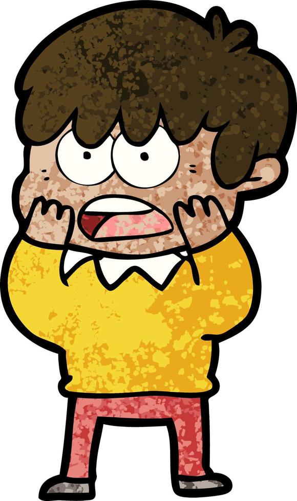 worried cartoon boy vector