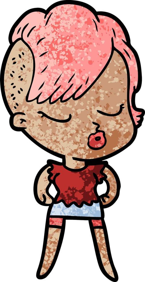 cartoon pretty hipster girl vector