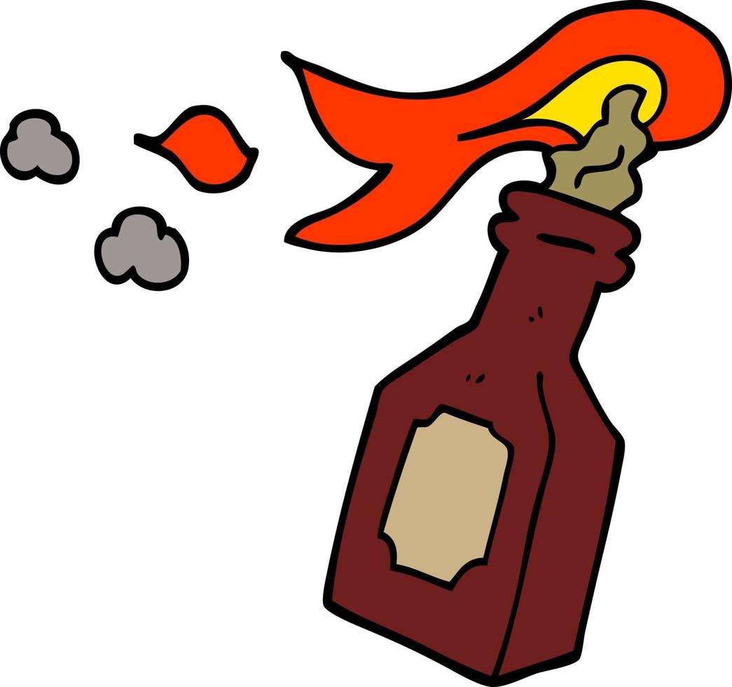 cartoon doodle molotov cocktail vector