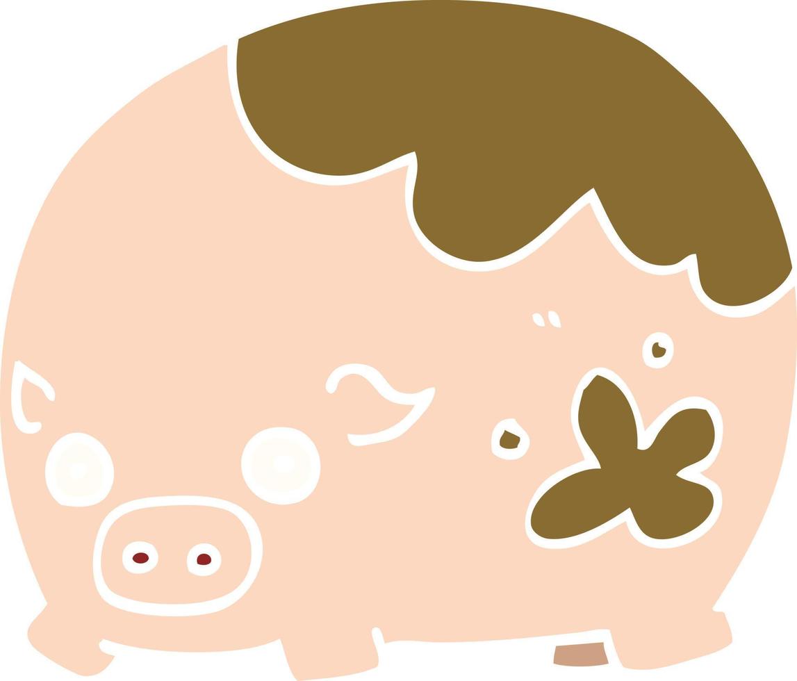 caricatura, garabato, sucio, cerdo vector