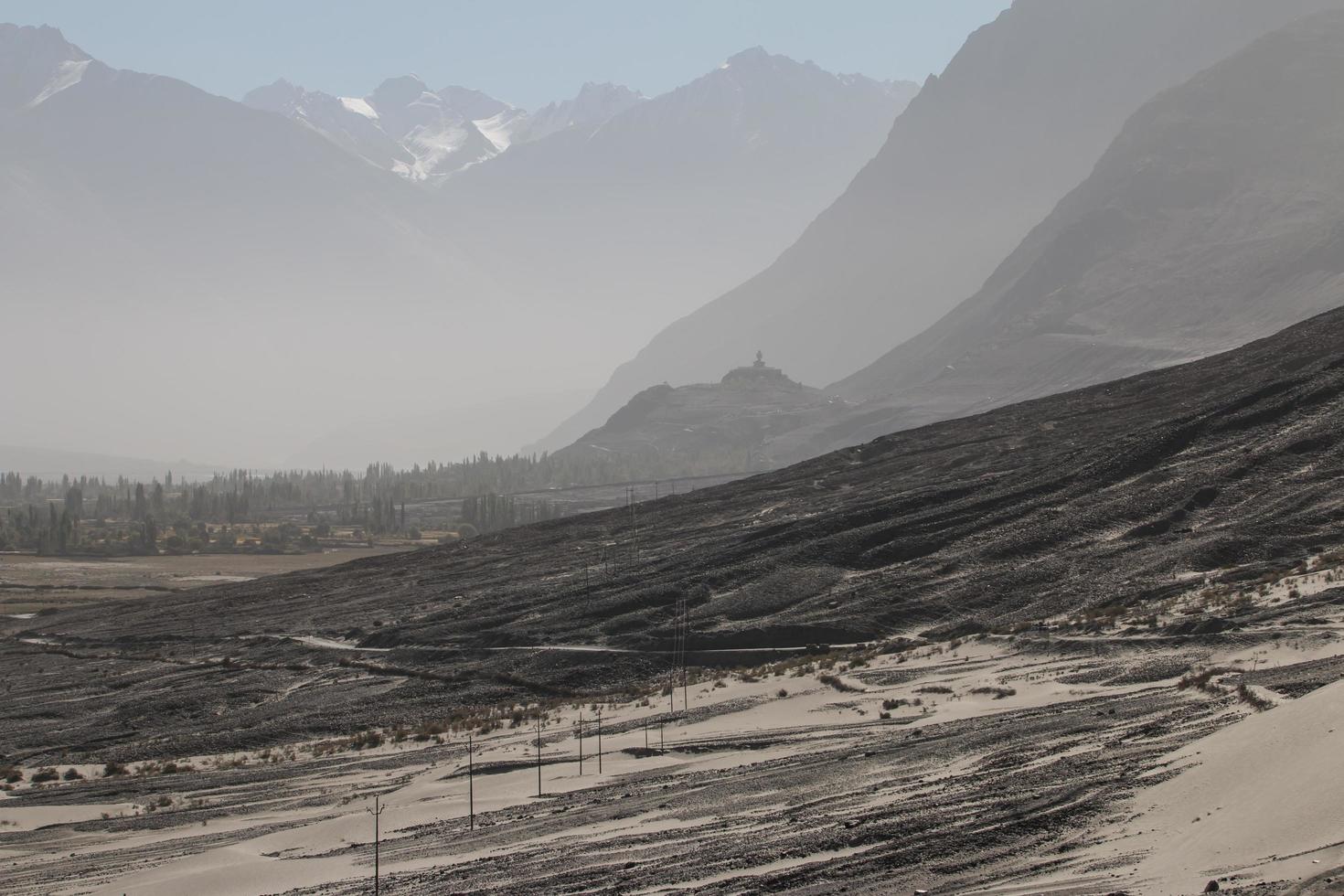 mountain and little desert view in Leh, India photo