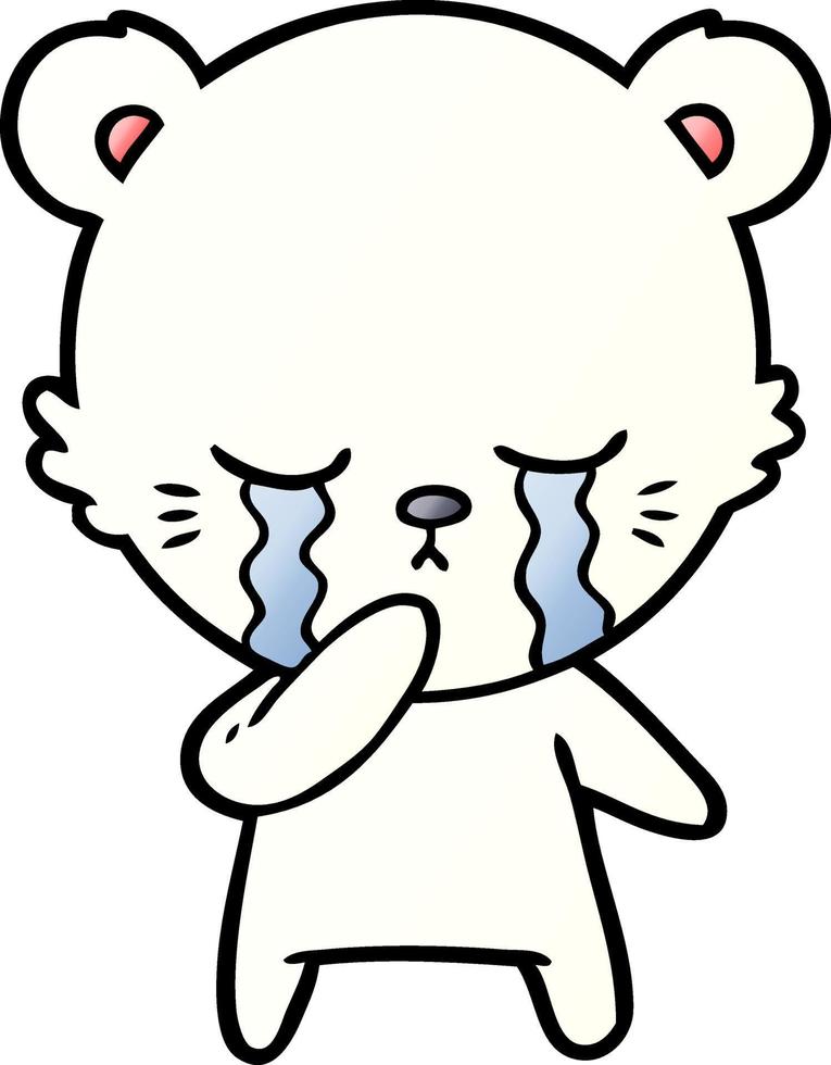 sad little polar bear cartoon vector