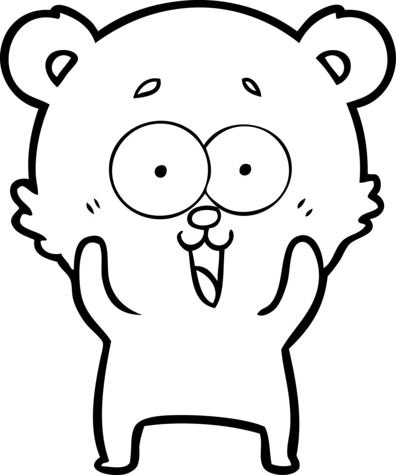 laughing teddy  bear cartoon vector