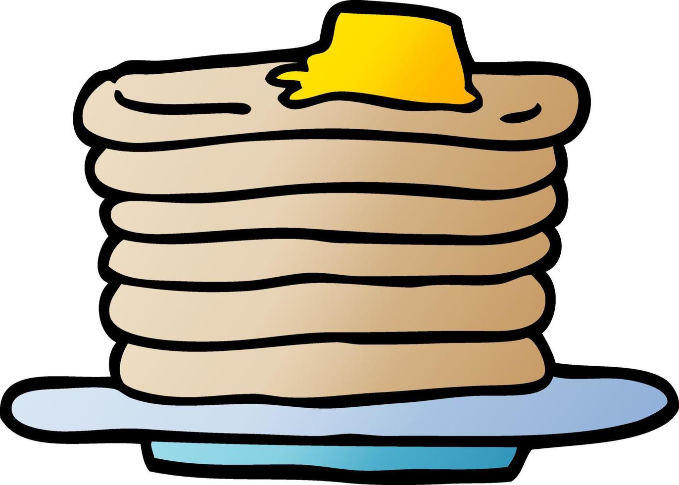 cartoon doodle stack of pancakes vector