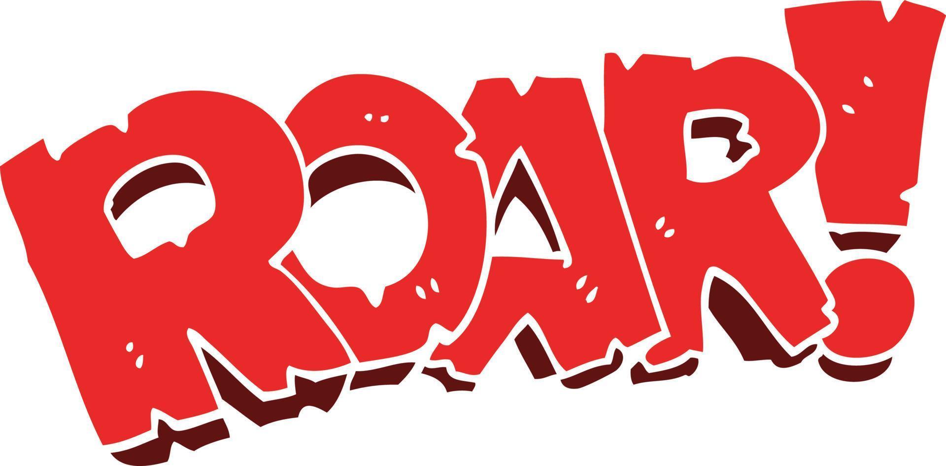 cartoon doodle roar sign vector