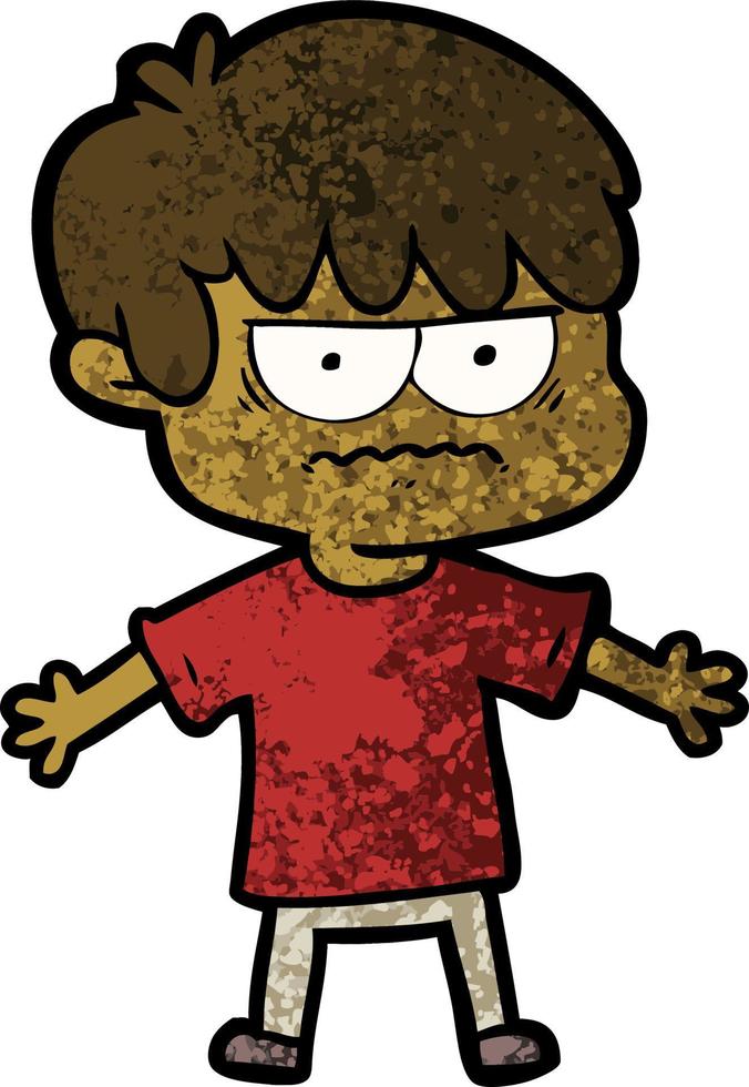 annoyed cartoon boy vector