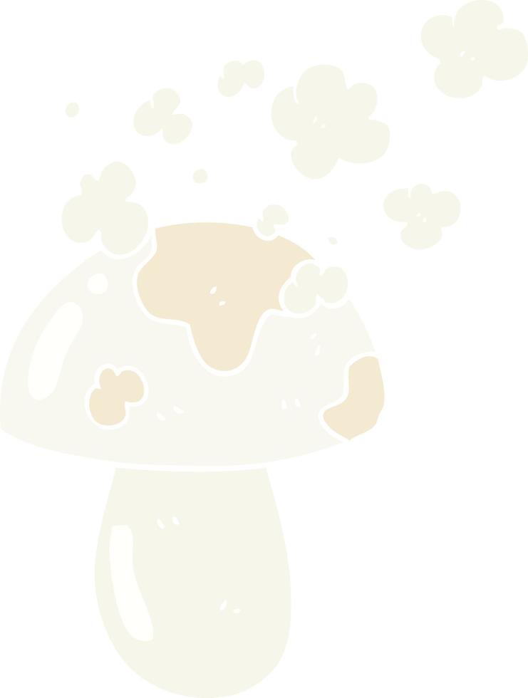 flat color illustration of a cartoon mushroom vector