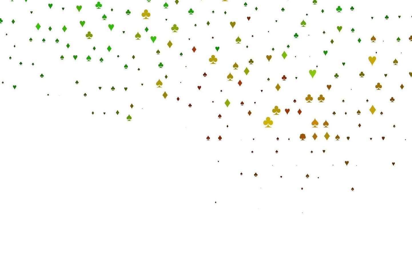 Light Green, Yellow vector pattern with symbol of cards.