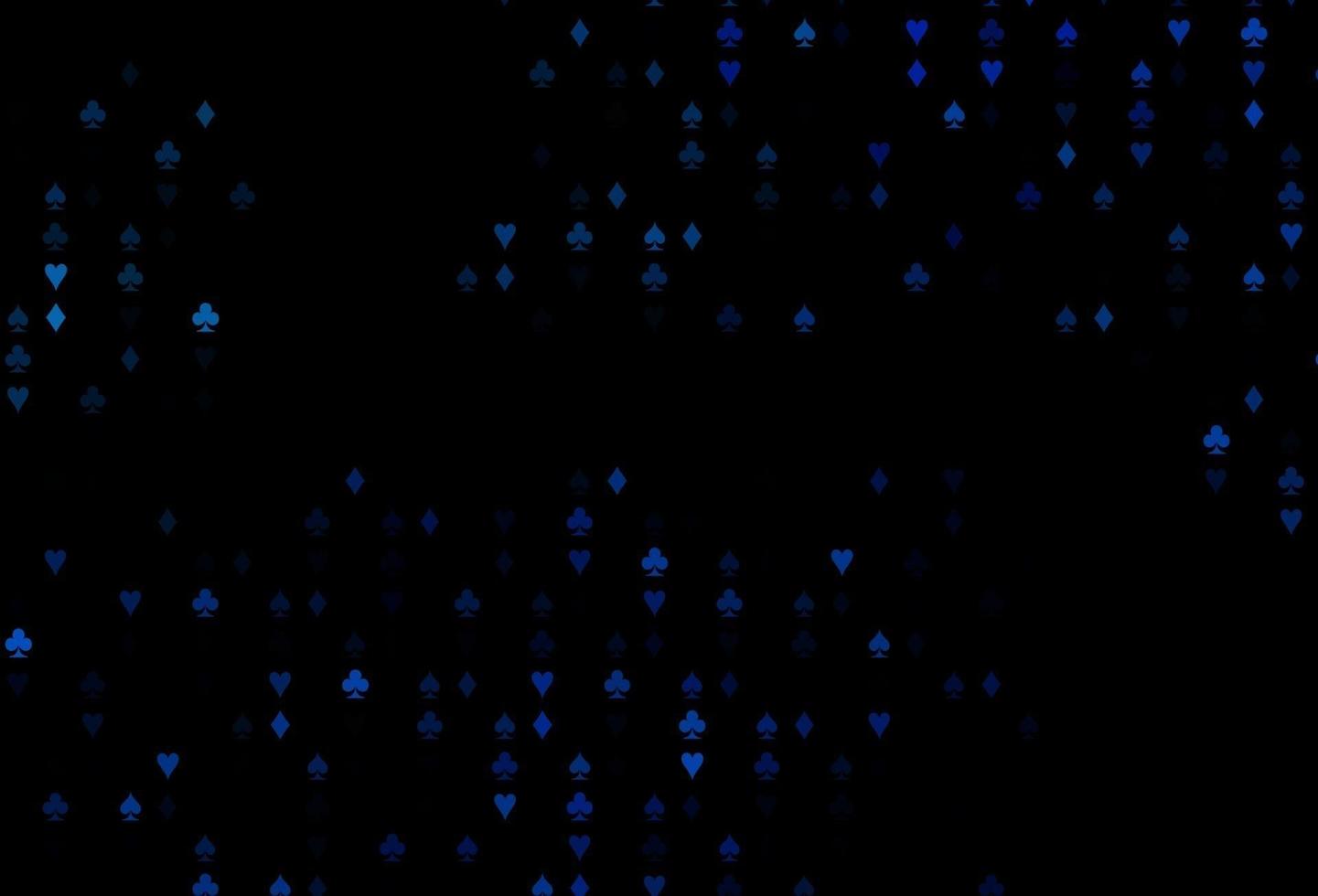 Dark BLUE vector cover with symbols of gamble.