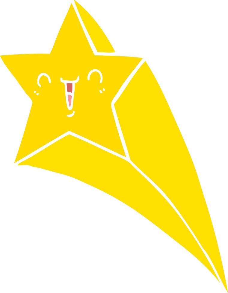 flat color style cartoon shooting star vector