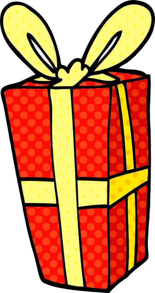 cartoon doodle christmas present vector