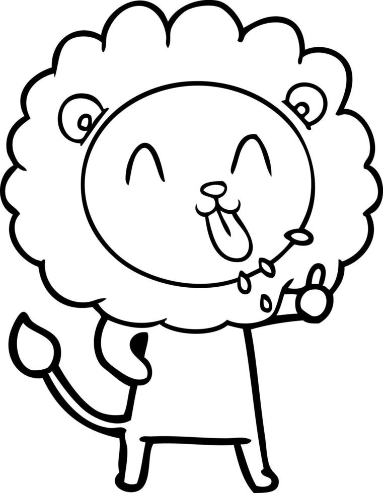 happy cartoon lion vector