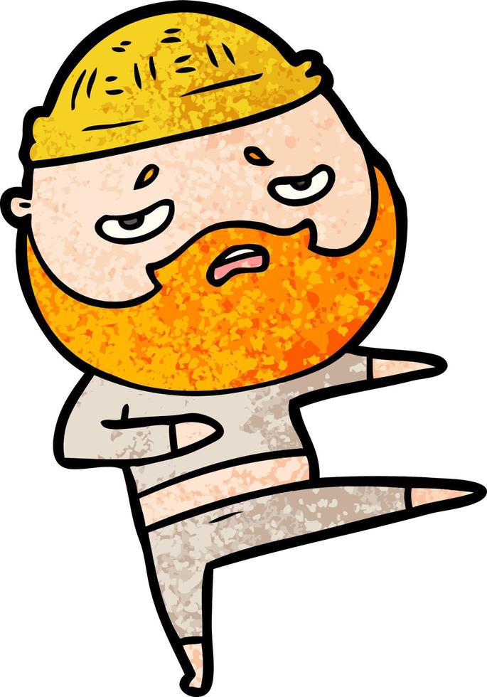 cartoon worried man with beard vector