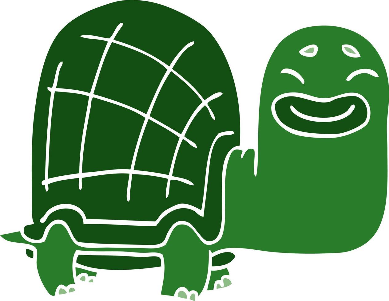 caricatura, garabato, feliz, tortuga vector