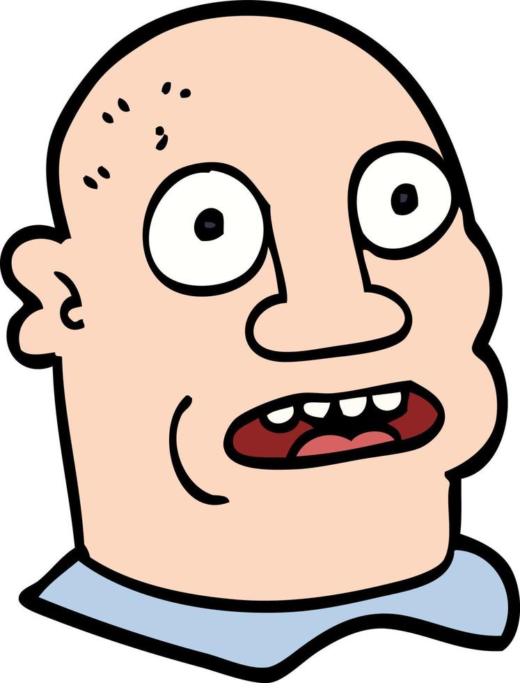 cartoon doodle of a mans head vector