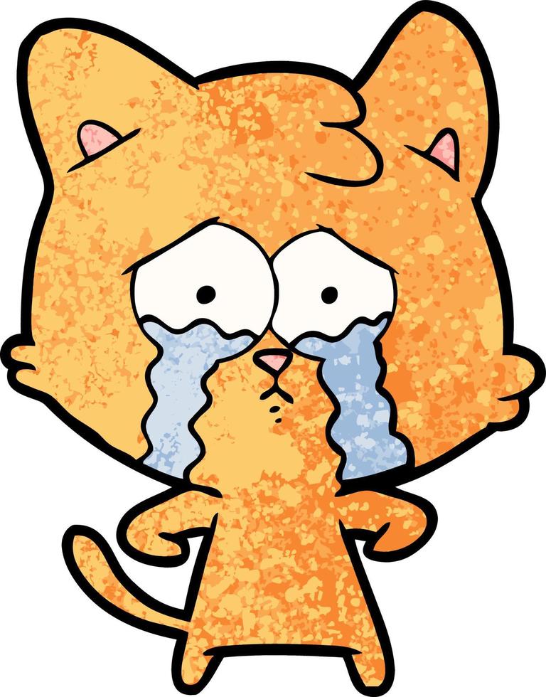 gato llorando de dibujos animados vector