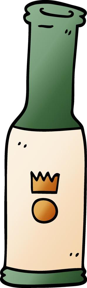 cartoon doodle beer bottle vector