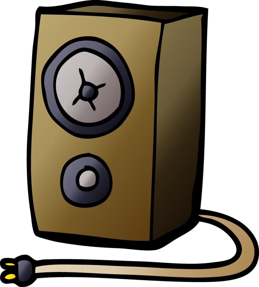 cartoon doodle old wood speaker vector