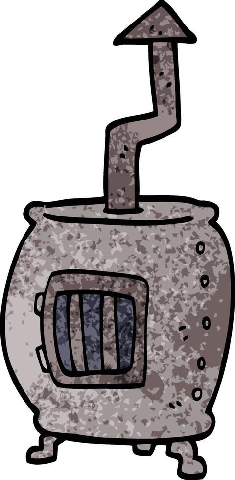 cartoon doodle pot bellied stove vector