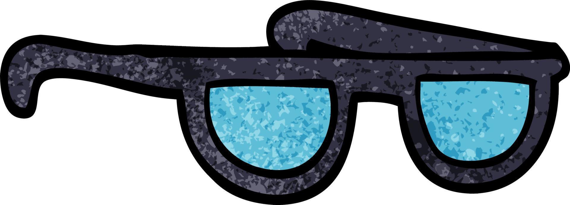 gafas de sol de garabato de dibujos animados vector