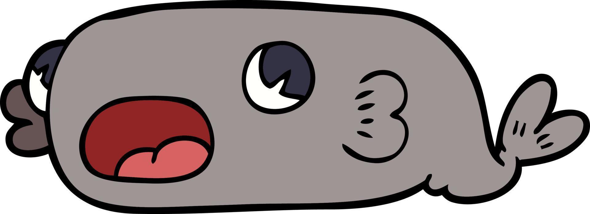 cartoon doodle of a fish vector