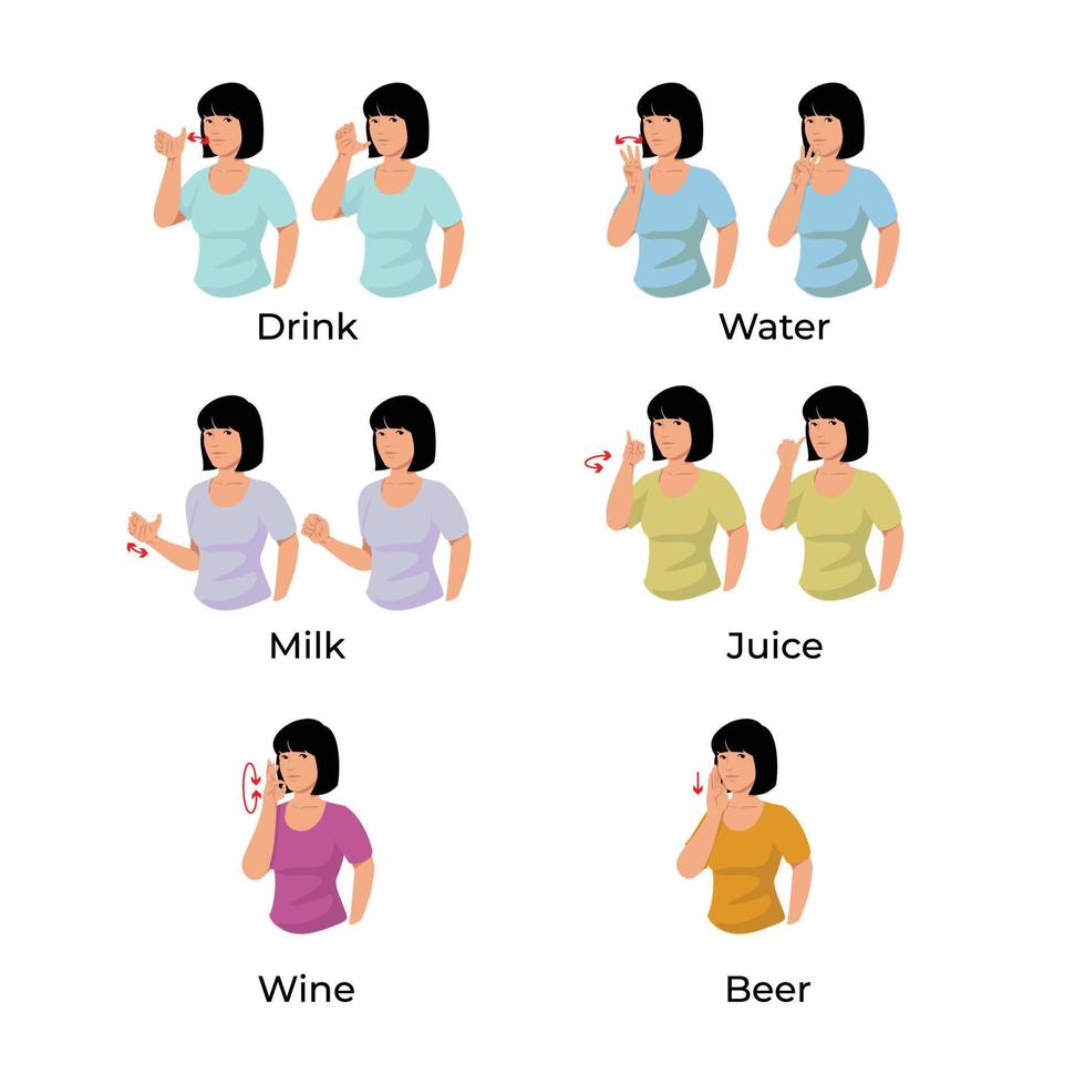 Drinks American Sign Languages vector