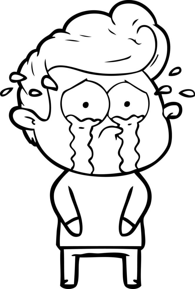 cartoon crying man vector