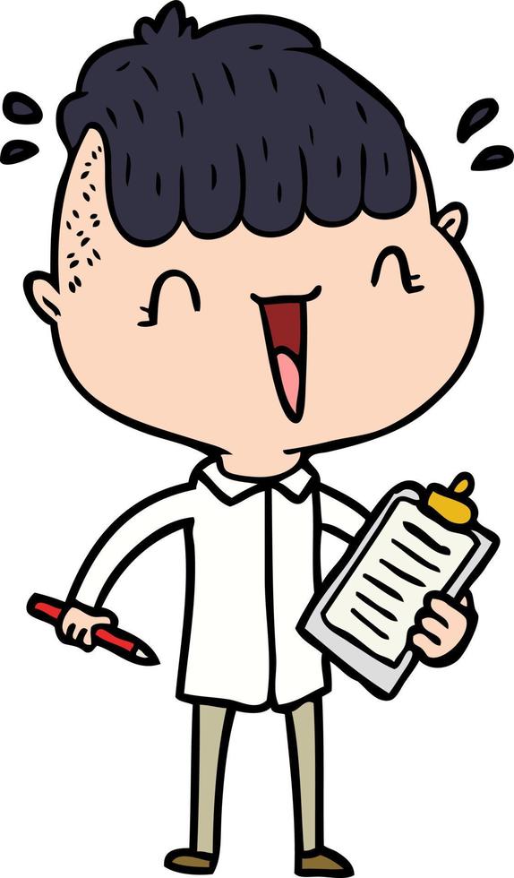 cartoon happy boy surprised vector