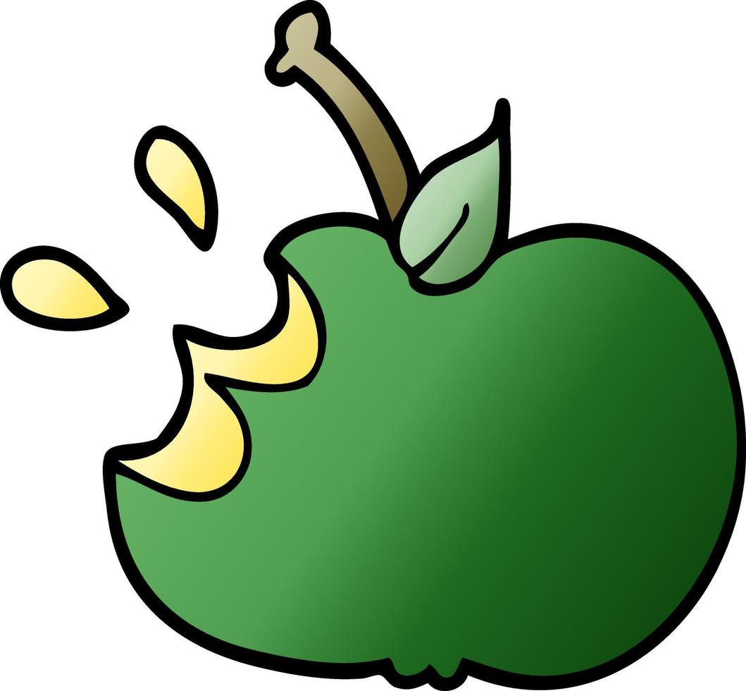 cartoon doodle juicy bitten apple vector