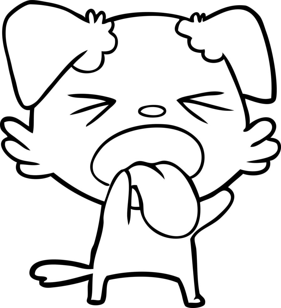 cartoon disgusted dog vector