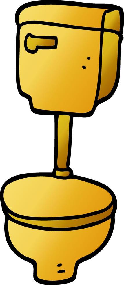 cartoon doodle golden toilet vector
