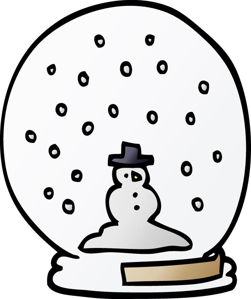 cartoon doodle snowglobe vector