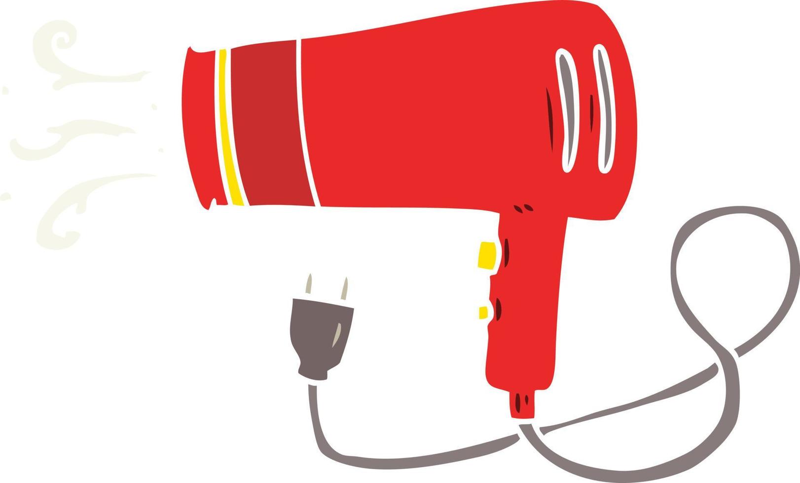 flat color style cartoon electric hairdryer vector