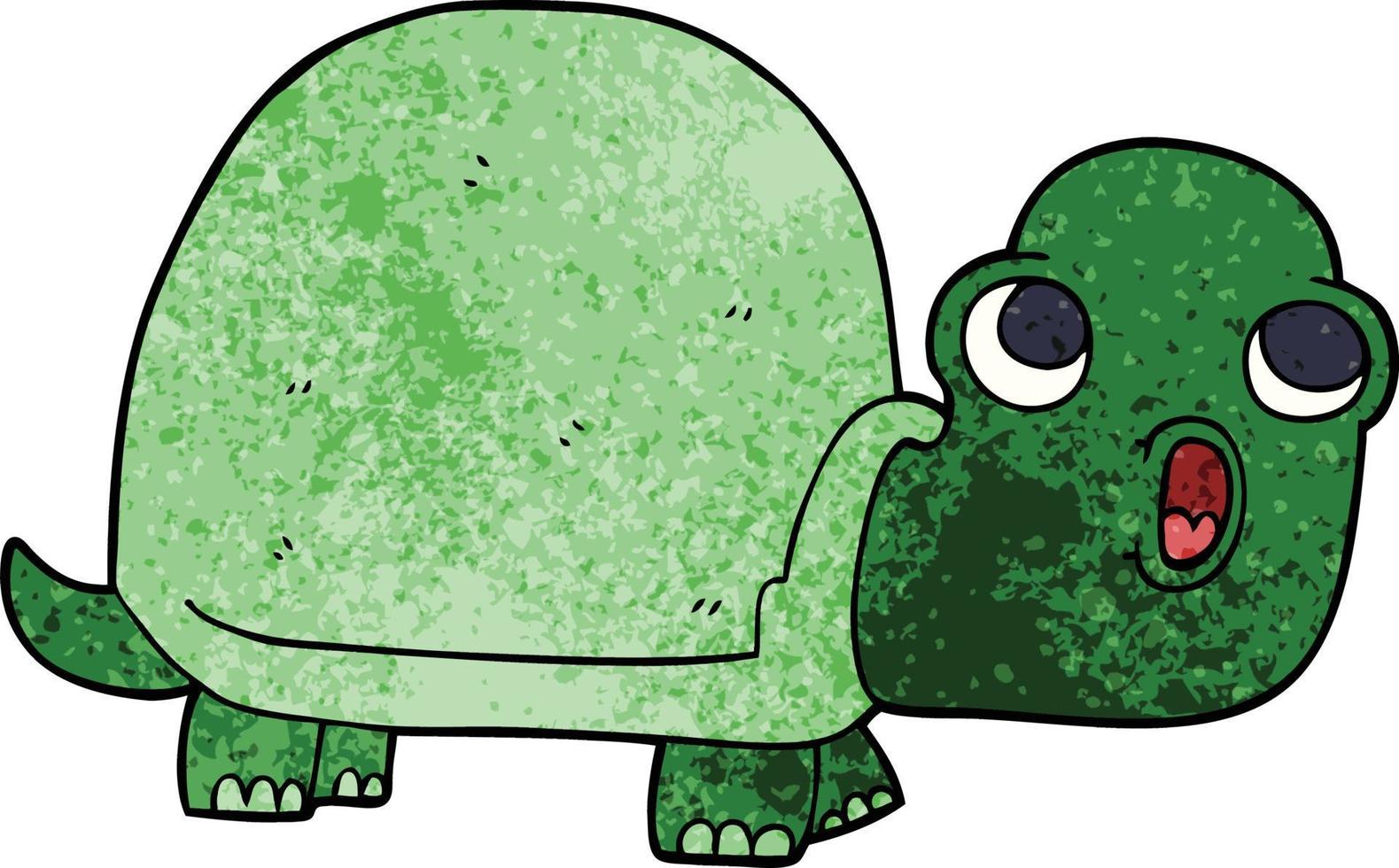 cartoon doodle shocked turtle vector