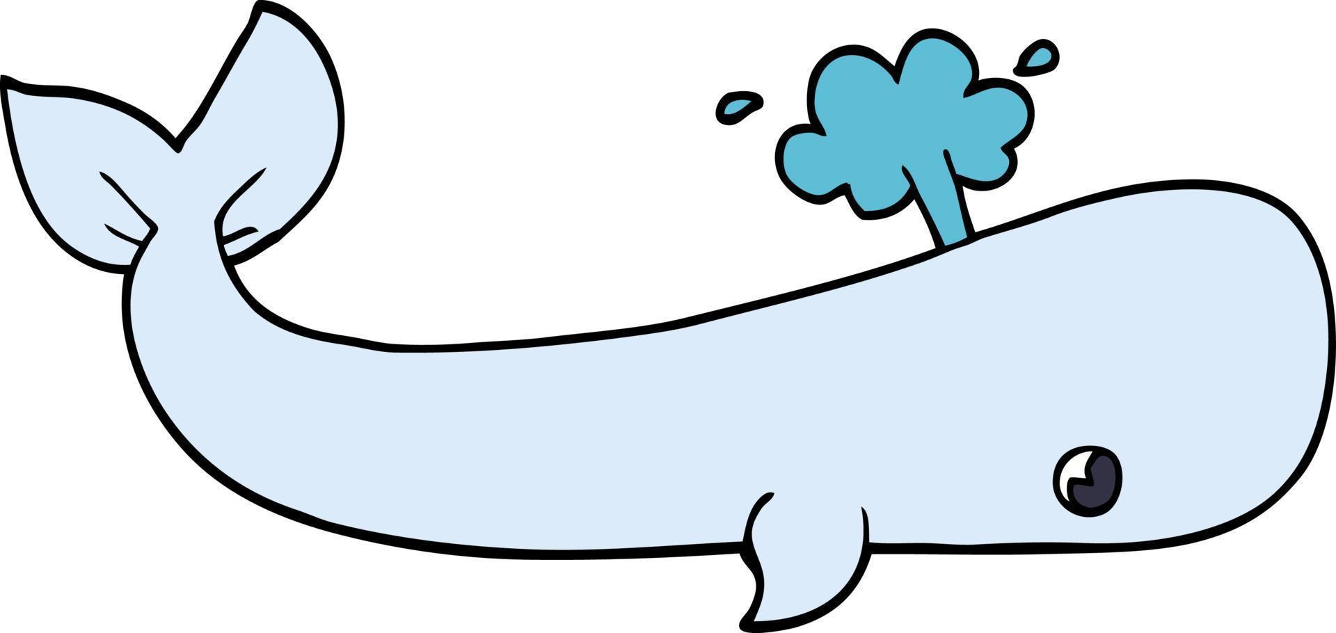 cartoon doodle sea whale vector
