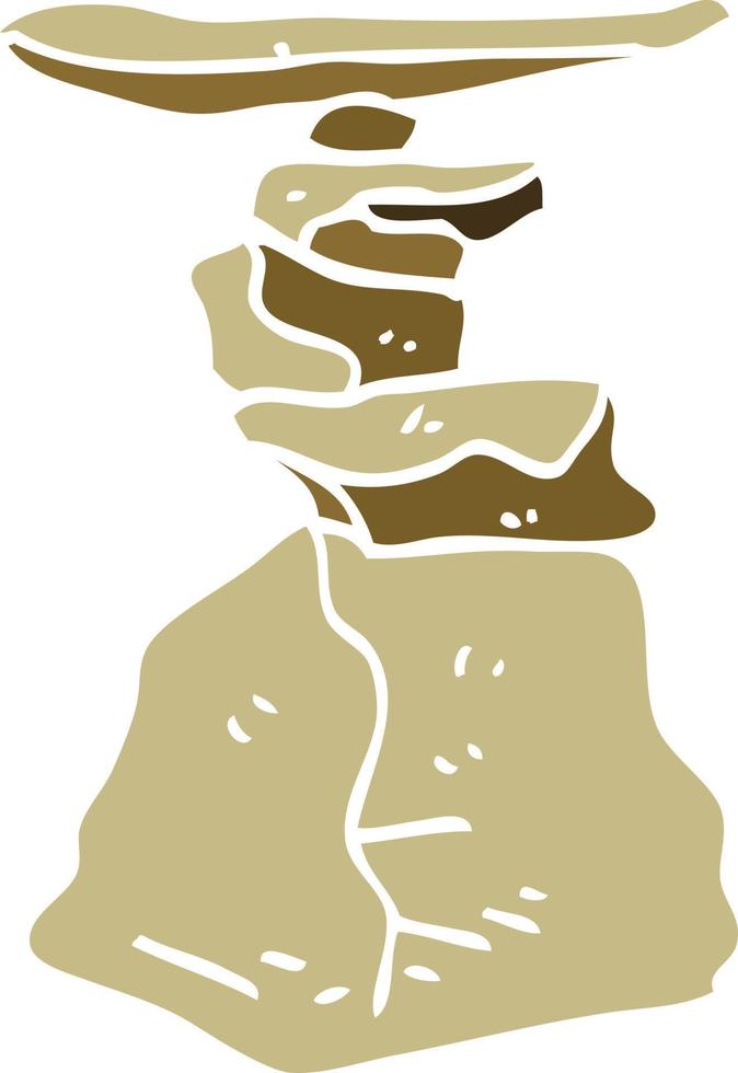 cartoon doodle stacked rocks vector