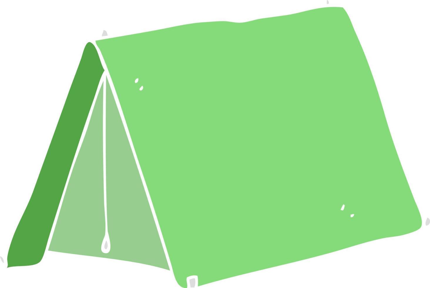 flat color illustration of a cartoon tent vector