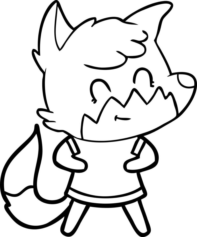 cartoon happy fox vector