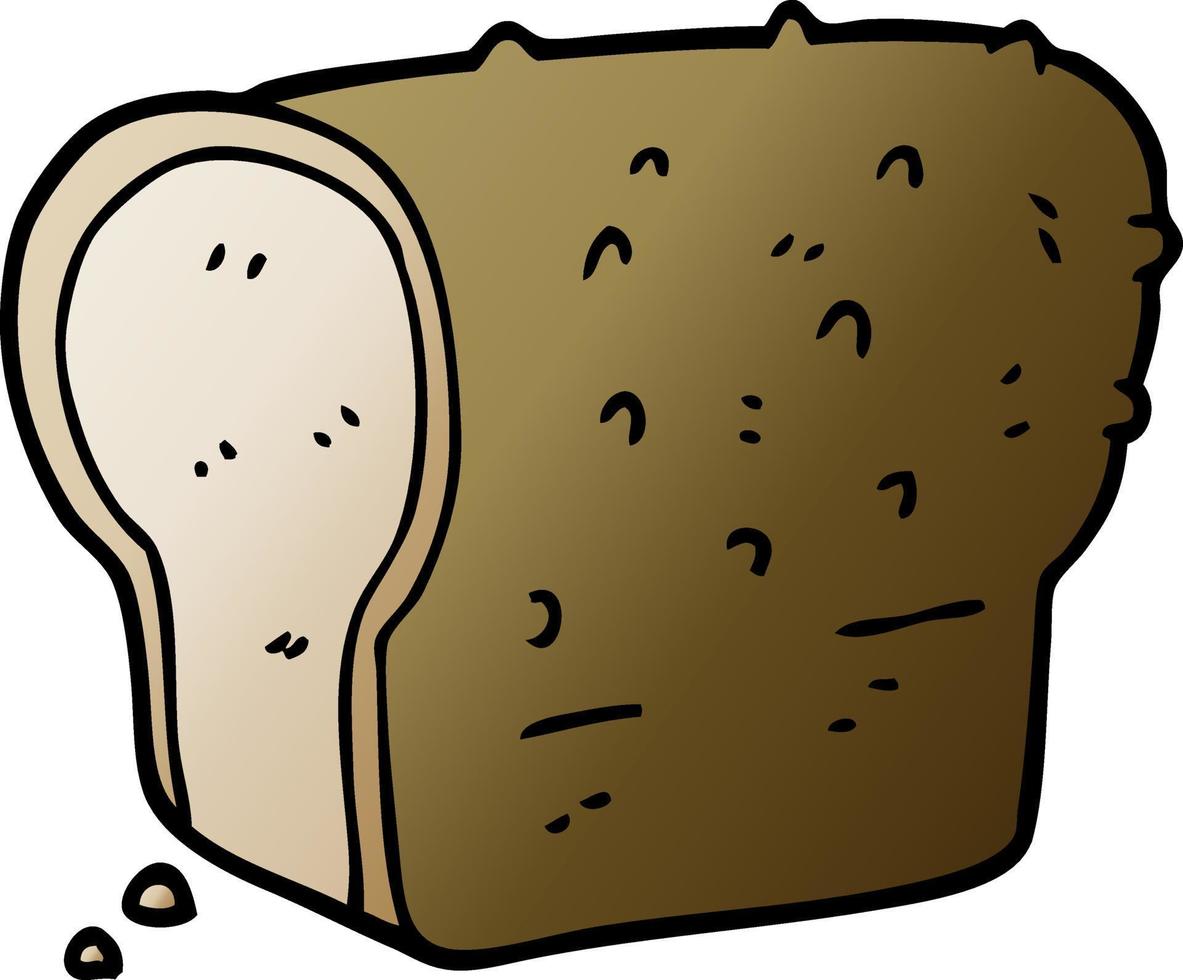 cartoon doodle wholemeal bread vector