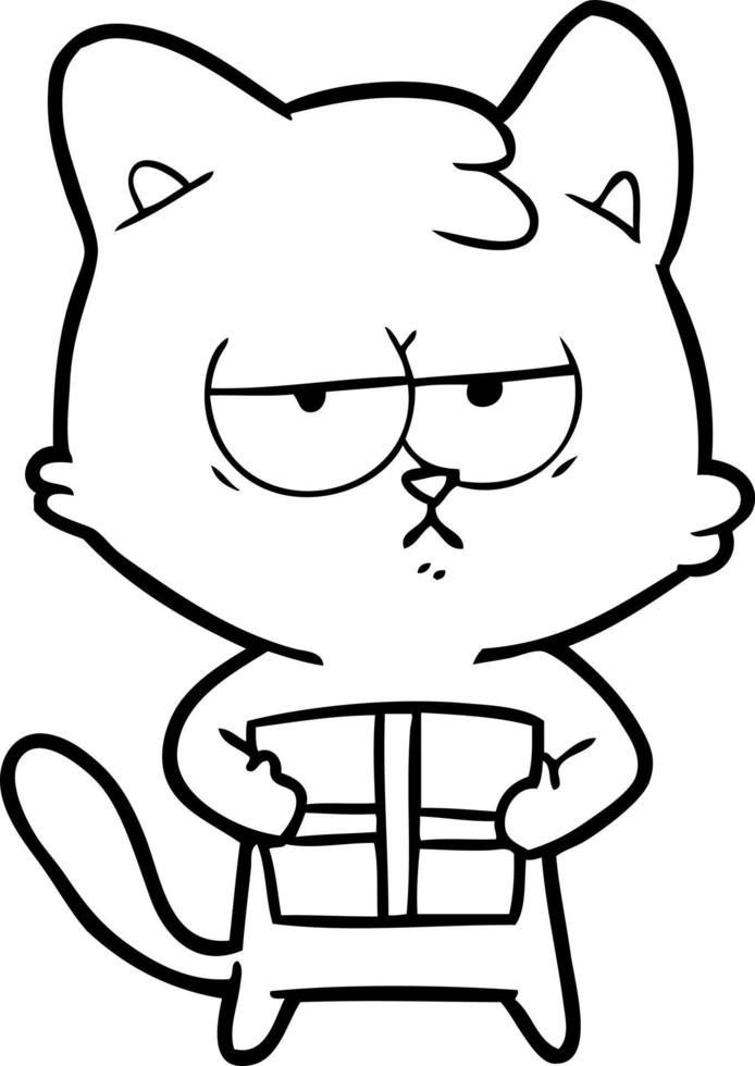 bored cartoon cat vector